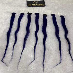 Qualité supérieure Indian Temple Raw Single Drawn Natural Wave Extensions de cheveux humains Clip Streaks - Product Image 4