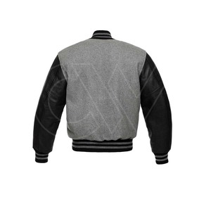 Vestes universitaires en laine pour hommes, style tendance, manches en cuir personnalisées, col montant, hiver, sur mesure - Product Image 3