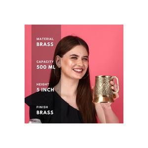 Ensemble de mugs en laiton gravés de qualité supérieure avec poignée |   Vaisselle de style médiéval vintage, cadeau, objet de collection, décoration, luxe, élégant - Product Image 2