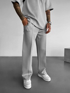 <b>Men's</b> Formal Woolen <b>Trousers</b> Elastic Waist Breathable Waterproof Autumn Large Size <b>White</b> Straight Black Beach Fitness Pants - Product Image 5