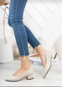 Zapatos de mujer Tacón corto Zapatos de cubo cerrados Zapatos casuales 3 cm Jerez 36-40 Hecho en Turkiye - Product Image 2