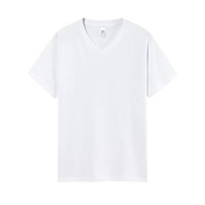 OEM Custom logo 210g 100% Cotton <b>V</b>-<b>neck</b> Blank Short Sleeve <b>T</b>-<b>shirt</b> <b>Men's</b> Summer Loose Plain <b>T</b>-<b>shirt</b> for <b>men</b> DDP Shipping - Product Image 6