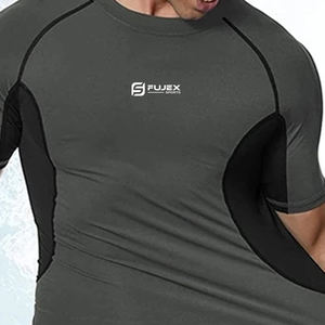 BJJ ผ้าโพลีเอสเตอร์ระบายอากาศป้องกันรังสี UV แขนครึ่งแขนของผู้ชาย - Product Image 1