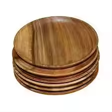 Platos cuadrados de madera para servir, bandeja para tazas de café de forma redonda, caja fuerte de madera de artesanía creciente - Product Image 3
