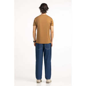 T-shirts en coton biologique 100% coupe ajustée, coupe slim, t-shirt uni pour le fitness, teinture unie, poids du tissu 200 grammes, 305MN-TS-SS25 - Product Image 5