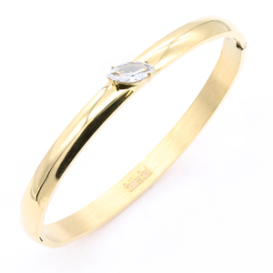 Braccialetti alla moda in acciaio inossidabile placcato oro con Design elegante braccialetto CZ trasparente - Product Image 2