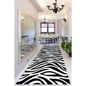 Zebra Print <b>Rug</b>: Modern Animal Pattern Home Decor,<b>Chenille</b> <b>Rug</b> - Product Image 5