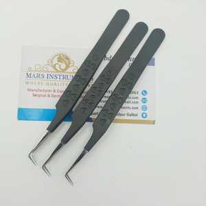 Pinzas de extensión de pestañas con estampado de corazón en ángulo de 90 grados de alta calidad recubiertas de Color negro - Product Image 3