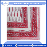 Nappe rectangulaire de banquet en coton pur de qualité supérieure, imprimée à la main, jacquard, fabriquée en Inde – Promotion