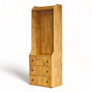 Armoire autoportante en bois de caoutchouc avec design pliable pour mobilier de maison et appartement, style simple (TQA68030) - Product Image 1