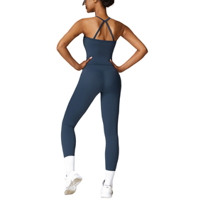 Top Corto Deportivo sin Mangas para Mujer, Transpirable, Ropa de Gimnasio, Sujetador Deportivo Transpirable con Leggings, Conjuntos de Yoga con Logotipo Frontal - Product Image 2