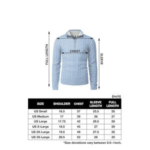 Pull-over décontracté coupe régulière pour hommes Pull à manches longues en tissu tricoté avec col zippé Poids moyen 1/4 Demi-fermeture éclair Imprimé printemps personnalisé - Product Image 6