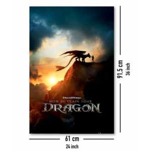 วิธีการฝึกมังกรของคุณ โปสเตอร์หลักจากภาพยนตร์แอนิเมชั่น ดีไซน์ทันสมัยสำหรับติดผนัง - Product Image 2