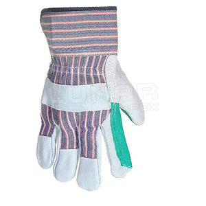 Guantes de protección de doble palma para trabajo, protectores de mano de cuero, 2023 - Product Image 5