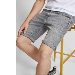 Pantalones cortos de mezclilla lavados con ácido para hombre Y2k Baggy Jeans Jorts OEM con servicio nuevo diseño 2025 pantalones cortos de mezclilla holgados personalizados para hombre Vintage - Product Image 2