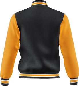 Venta al por mayor de chaquetas universitarias unisex, chaqueta de béisbol informal de lona de algodón con logotipo de diseñador personalizado, abrigo con letras a la moda - Product Image 3