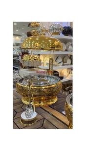 ถาดเสิร์ฟอาหารสแตนเลส ดีไซน์สวยงาม รูปทรงกลม สำหรับงานแต่งงานและงานเลี้ยง - Product Image 3