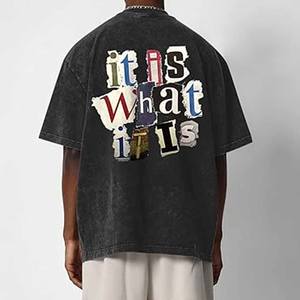 Venta al por mayor de alta calidad 100% algodón camisetas de los hombres de peso pesado de gran tamaño Unisex impresión personalizada etiqueta privada T- - Product Image 4