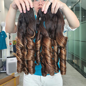 Cabello Vietnamita Grado 12A, Cabello Humano Virgen Sin Procesar en Paquetes, Frontal Elástico, Color Personalizado, Paquetes al por Mayor - Product Image 1