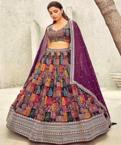 Prix de gros coton lourd feuille de soie impression Lehenga Choli beau vêtement ethnique Dupatta indien pakistanais tenue de réception - Product Image 3