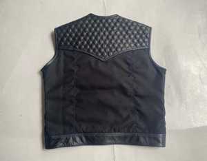 Tendance gilet gilet ciré en cuir de vache véritable avec taille personnalisée marron hommes 100% gilet en cuir véritable taux de gros - Product Image 6