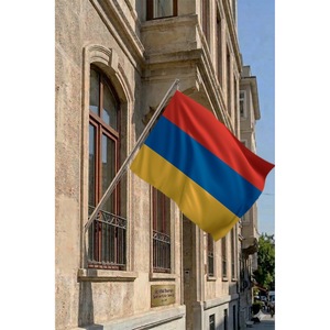 Ensemble de mât de drapeau télescopique en aluminium pour l'Arménie avec impression numérique, fixation murale pour agences de voyage et d'assurance, drapeaux et bannières en polyester - Product Image 2