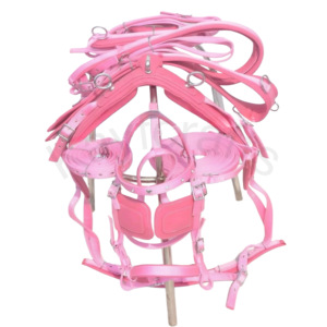 Arnés de conducción de nailon Rosa cómodo y elegante para equipo ecuestre duradero de un solo caballo - Product Image 1