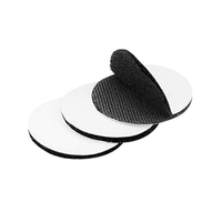 Bande adhésive ronde noire auto-agrippante réutilisable, points de fixation double face