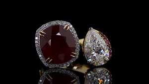 Anillo Solitario con Corte de Rubí y Pera para Mujer |   Joyería Fina para Fiestas |   Anillo de Aniversario y Regalo - Product Image 3