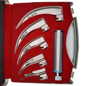 Ensemble de laryngoscope à fibre optique Macintosh avec 5 lames et boîte/instruments de diagnostic Ent - Product Image 2