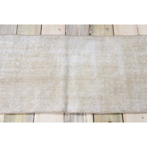 Tapis de 1,7 x 3,5 pieds, tapis turc vintage, tapis beige, tapis en laine - Product Image 3