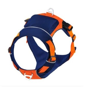 Arnés Ajustable para Perro de Nailon, Estilo Chaleco, Diseño Táctico con Cierre de Hebilla para Perros Medianos, Todas las Estaciones, Azul y Naranja - Product Image 1