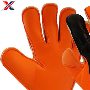 Gants de gardien de but de football pour adultes, taille 9, orange et noir, en cuir de qualité supérieure, antidérapants - Product Image 6