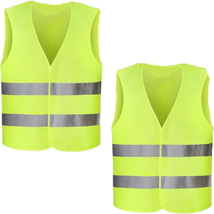 Gilet réfléchissant respirant de classe 2 ANSI à haute visibilité avec 5 poches, poches pratiques pour les travaux de construction - Product Image 1