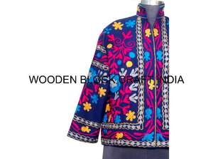 Chaqueta de Fiesta Primavera Hecha a Mano, Nueva Tendencia, Tela de Pato, Bordado Suzani Floral, Talla Única, Corta de Invierno - Product Image 2