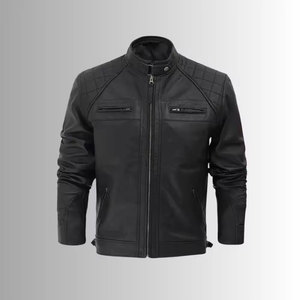 Mode personnalisée Nouveau design Veste vintage en cuir artificiel décoloré pour hommes et femmes - Product Image 1