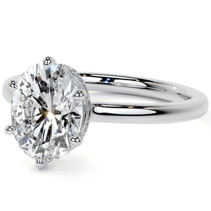 Joyería fina clásica Ajuste de 6 puntas Forma ovalada Moissanite Anillo de diamante único Compromiso Plata Promesa Colección de bodas - Product Image 5