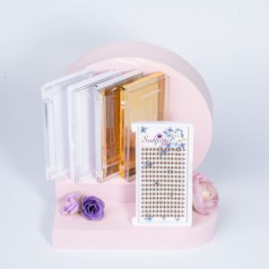 NBT 5D Pre-Made Mink Lash Fans Bandejas Long Short Stem Promade Extensiones de pestañas Estrecho Premade Volume Fans Extensiones de pestañas - Product Image 1