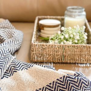 Bandeja de Servir de Seagrass Tejida a Mano con Asas, Bandejas Rectangulares Rústicas y Naturales para el Hogar y la Cocina, Hechas por KingCraftViet - Product Image 5