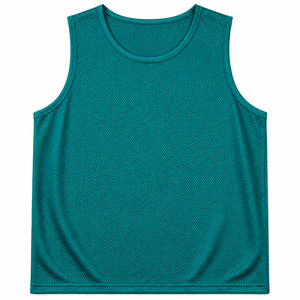 Blue Mesh Sleeveless Vest Crew Neck Breathable Sport Jersey Unisex Adult Regular Fit Solid Color All Seasons <b>Training</b> Gear - Product Image 5