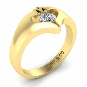 Bague Claddagh moderne en argent sterling 925 plaqué or avec diamant rond en édition limitée pour les femmes à la mode au meilleur prix - Product Image 2