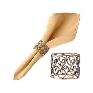 Decoration Wedding Celebration Table Plate Silver Hammered Design Stainless Steel Elegant Gold Round Modern Napkin <b>Ring</b> - Product Image 5