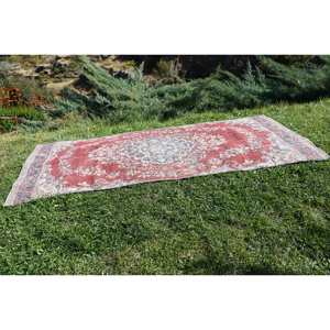 พรมขนสัตว์สีเบจสีแดงคลาสสิกขนาด4.3x9.5ฟุตสไตล์กิลิมขนาดใหญ่พรมสี่เหลี่ยมสไตล์ตุรกีการออกแบบการเย็บปะติดปะต่อกันด้วยน้ำยางสำหรับห้องโถงห้อง - Product Image 4