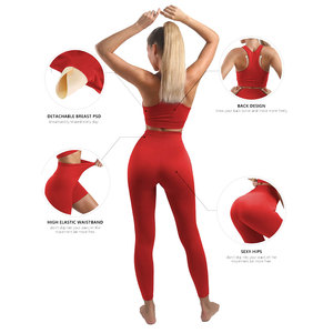 ชุดโยคะผู้หญิง2ชิ้นลายพื้นไซส์ใหญ่พิเศษออกแบบได้ตามต้องการ - Product Image 3