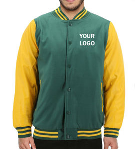 Bordado personalizado de los hombres de la PU de manga de cuero acolchado ropa de calle de la escuela secundaria Varsity Bomber chaquetas Vintage Casual chaqueta de béisbol - Product Image 6