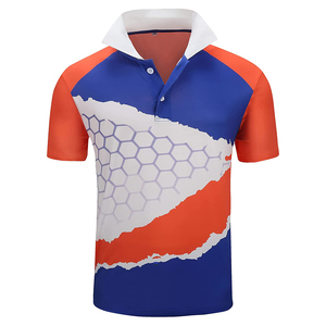 Polo de golf à logo personnalisé 100% polyester séchage rapide respirant noir blanc bande polo régulier de haute qualité polo pour hommes - Product Image 5