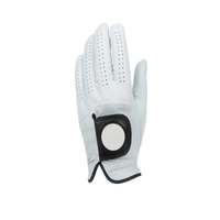 Guantes de Golf Blancos para Hombre y Mujer, para Zurdos, con Logotipo Personalizado, Marcador de Bola Magnético, Antideslizantes, de Cuero Genuino