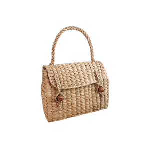 Nuevo diseño de lujo Jacinto de agua Trenzado a mano Bolsos de mano para mujer Bolso elegante para mujer Bolsos de mujer de alta calidad - Product Image 1