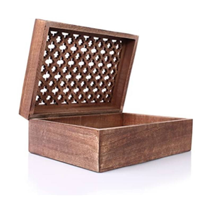 Caja de Joyería de Madera Vintage de Lujo con Diseño de Enrejado, Hecha a Mano, con Tapa con Bisagras, Tamaño Personalizable para Joyería - ZEHRA INDUSTRIES - Product Image 5