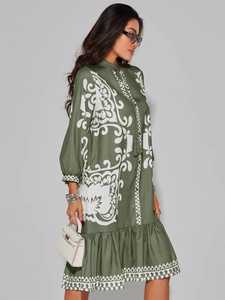 2025 Womens thiết kế ăn mặc giản dị nút xuống dres với hợp thời trang và sang trọng giản dị Womens streetstyle Áo sơ mi - Product Image 4